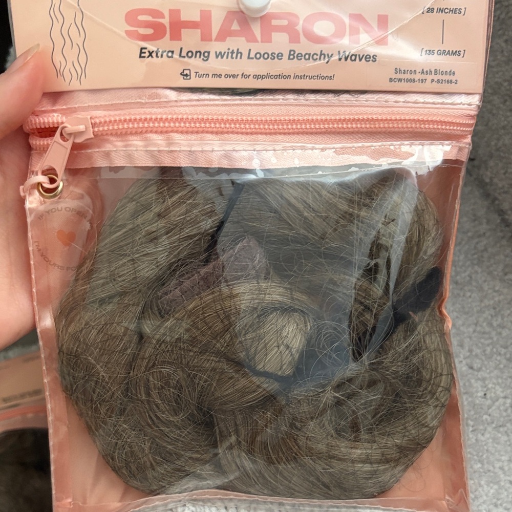 Extra Long pony tail Hair extensions with Loose Beachy Waves - Ash Blonde